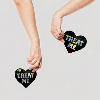 NEVA NUDE - TREAT ME HOLOGRAPHIC HEART SMART NFC PASTIES