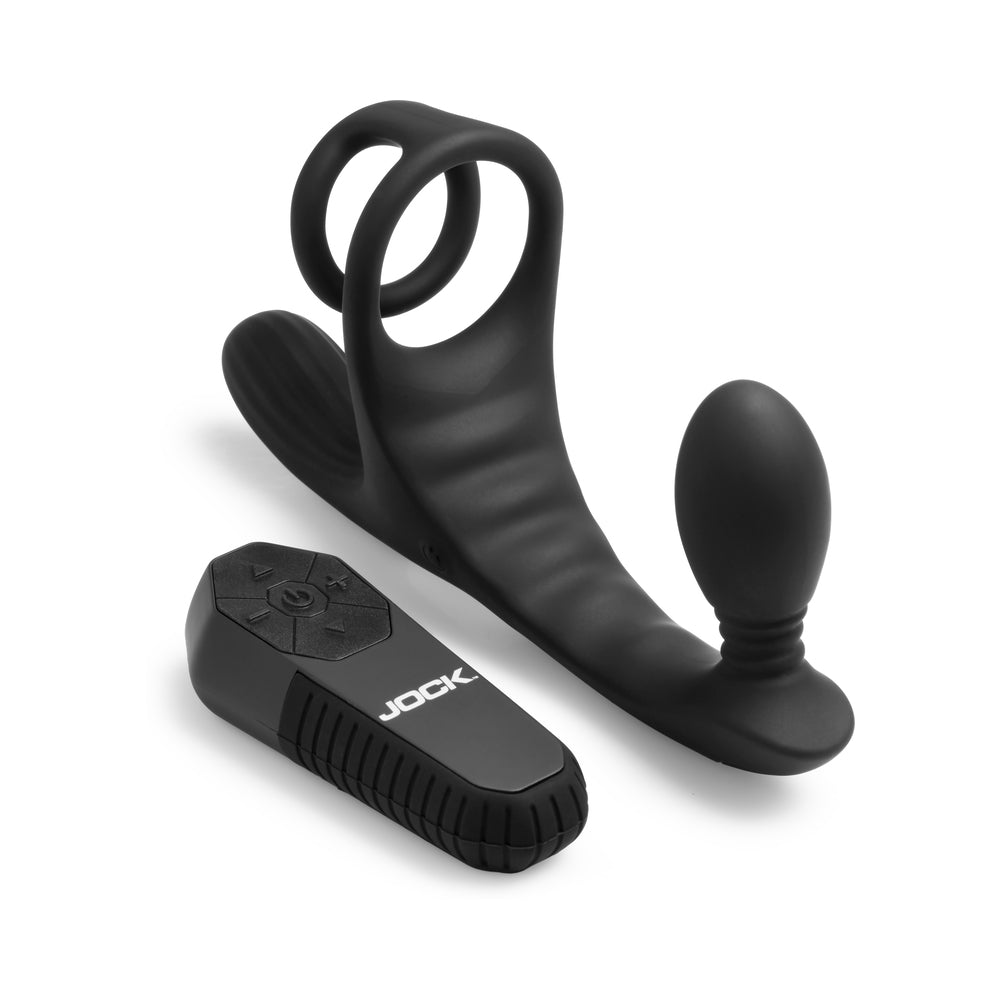 CURVE NOVELTIES - JOCK ENHANCERS TRIPLE RUSH VIBRATING C-RING&ANAL PLUG W/ REMOTE