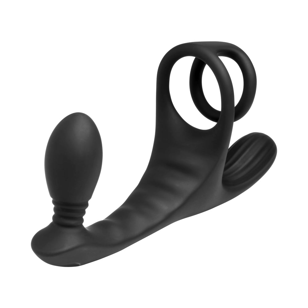 CURVE NOVELTIES - JOCK ENHANCERS TRIPLE RUSH VIBRATING C-RING&ANAL PLUG W/ REMOTE