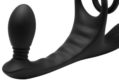 CURVE NOVELTIES - JOCK ENHANCERS TRIPLE RUSH VIBRATING C-RING&ANAL PLUG W/ REMOTE