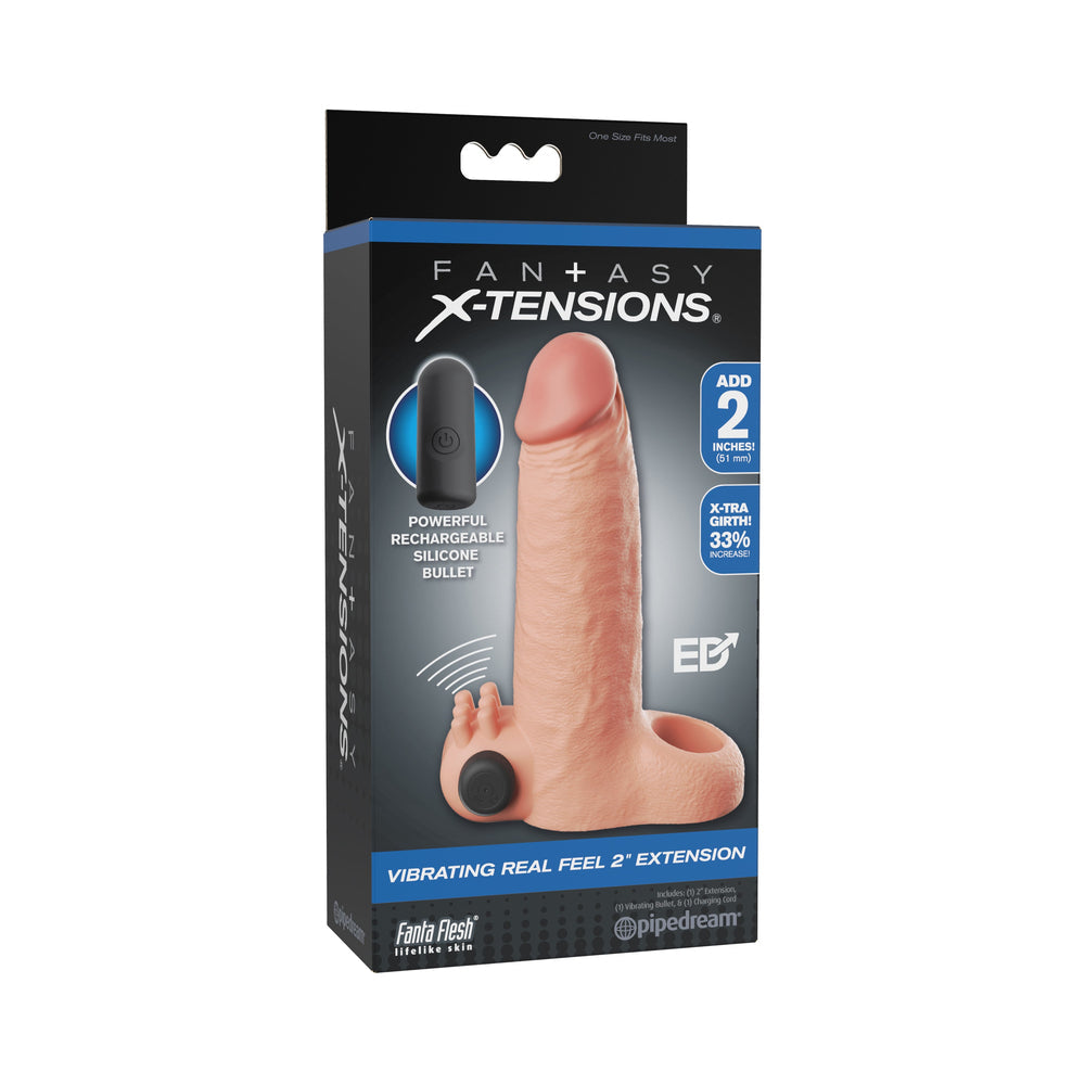 PIPEDREAM - FANTASY X-TENSIONS VIBRATING REAL FEEL EXTENSION 2 IN. LIGHT