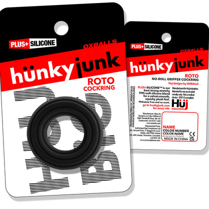 OXBALLS - HUNKYJUNK ROTO GROOVED GRIPPER-RIBBED COCKRING BLACK FOG