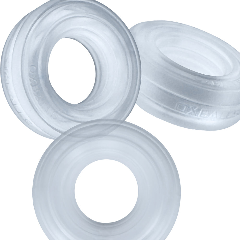 OXBALLS - HUNKYJUNK ROTO GROOVED GRIPPER-RIBBED COCKRING CLEAR STEAM