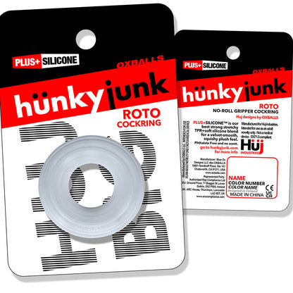 OXBALLS - HUNKYJUNK ROTO GROOVED GRIPPER-RIBBED COCKRING CLEAR STEAM