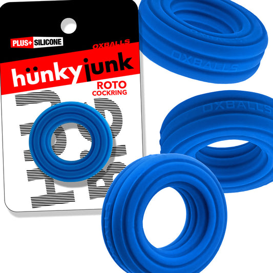 OXBALLS - HUNKYJUNK ROTO GROOVED GRIPPER-RIBBED COCKRING TEAL FIZZ