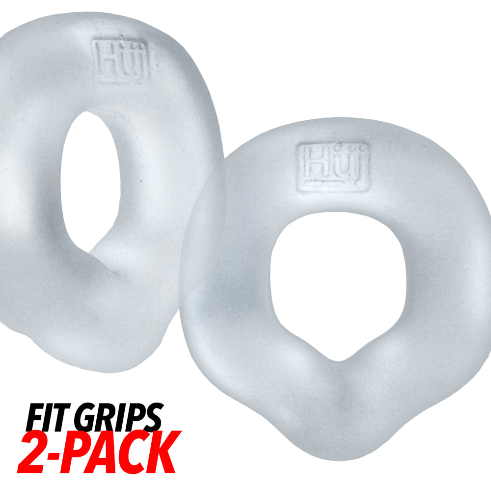 OXBALLS - HUNKYJUNK FIT GRIPS 2-PACK ERGO-FIT COCKRINGS CLEAR/CLEAR