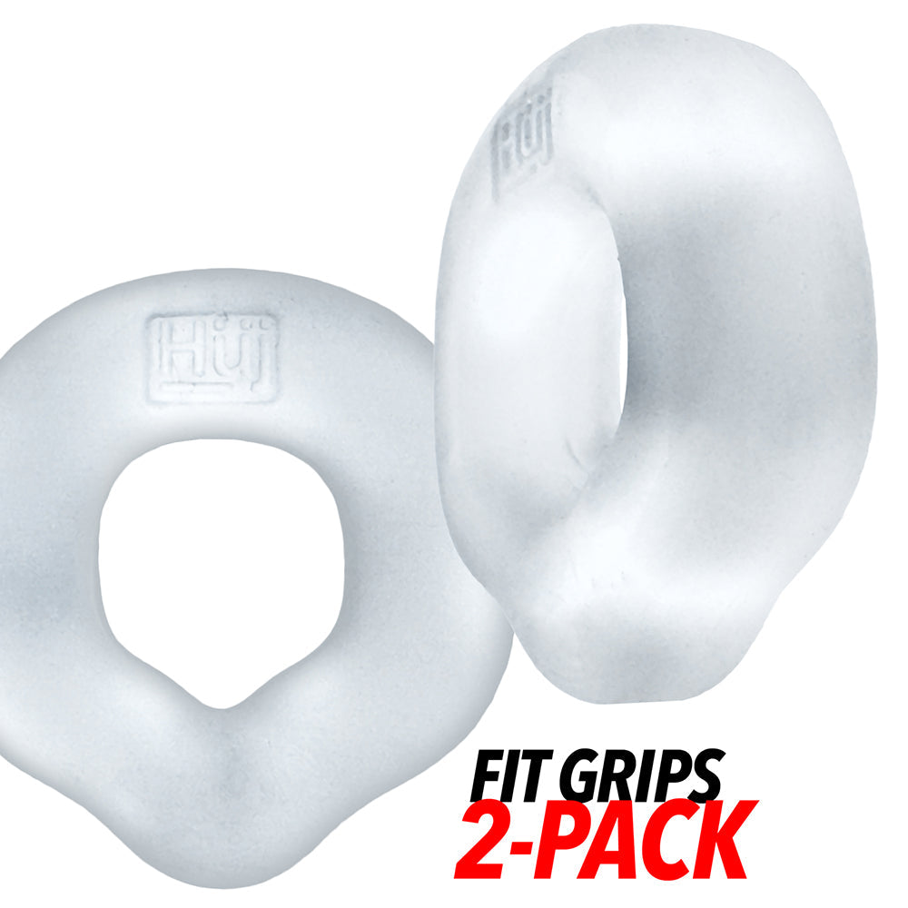 OXBALLS - HUNKYJUNK FIT GRIPS 2-PACK ERGO-FIT COCKRINGS CLEAR/CLEAR