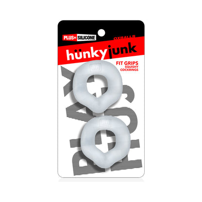 OXBALLS - HUNKYJUNK FIT GRIPS 2-PACK ERGO-FIT COCKRINGS CLEAR/CLEAR