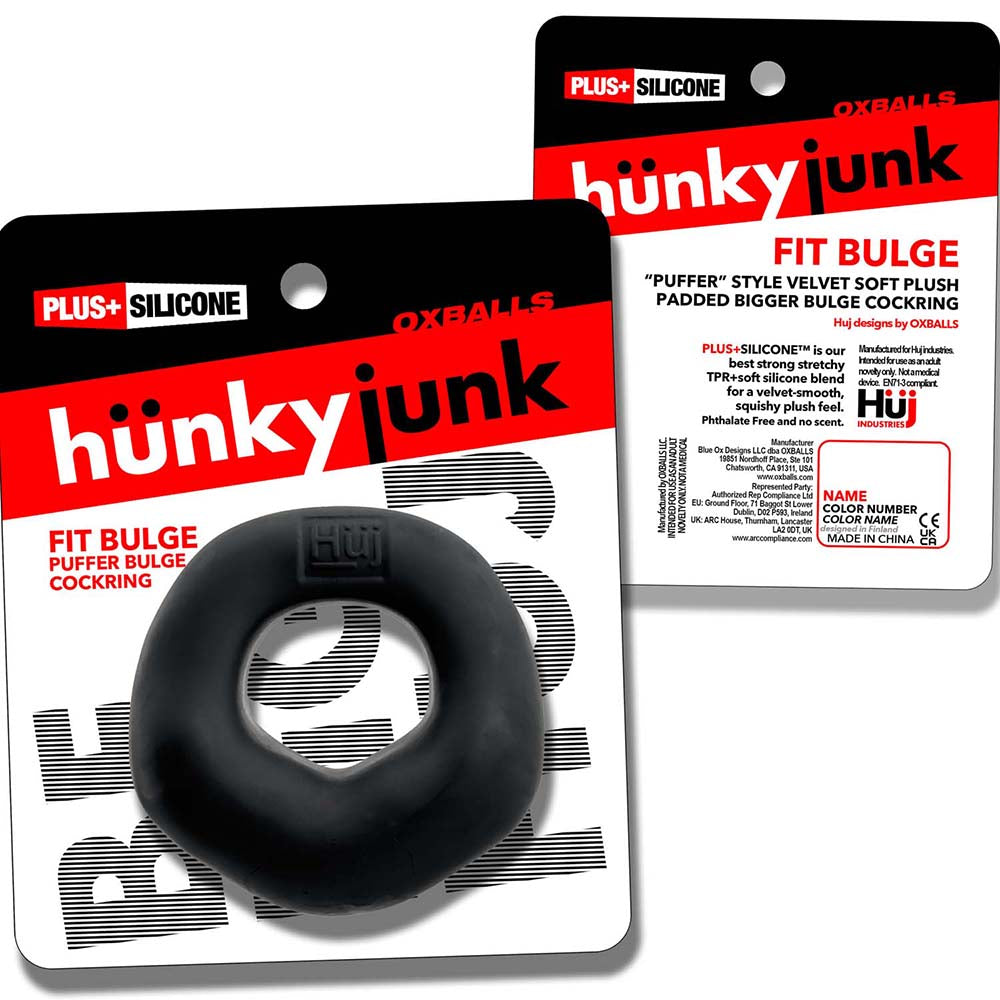 OXBALLS - HUNKYJUNK FIT BULGE HUNG-STYLE COCKRING BLACK FOG