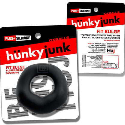 OXBALLS - HUNKYJUNK FIT BULGE HUNG-STYLE COCKRING BLACK FOG