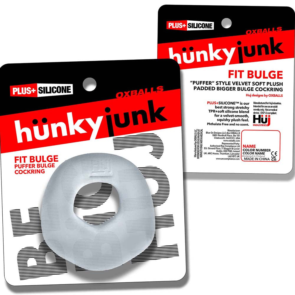 OXBALLS - HUNKYJUNK FIT BULGE HUNG-STYLE COCKRING CLEAR STEAM