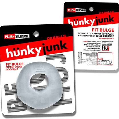 OXBALLS - HUNKYJUNK FIT BULGE HUNG-STYLE COCKRING CLEAR STEAM