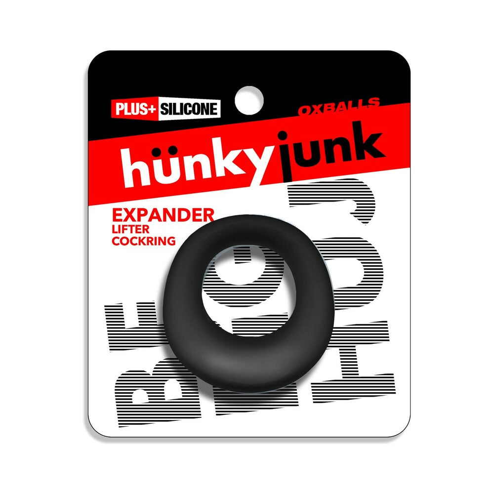 OXBALLS - HUNKYJUNK EXPANDER SLIMMER SCOOP STYLE COCKRING BLACK FOG