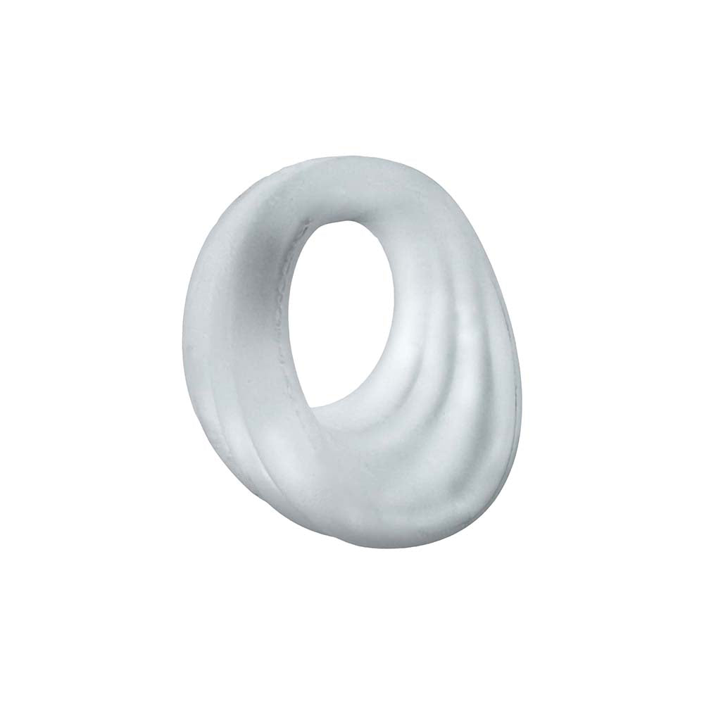 OXBALLS - HUNKYJUNK EXPANDER SLIMMER SCOOP STYLE COCKRING CLEAR STEAM