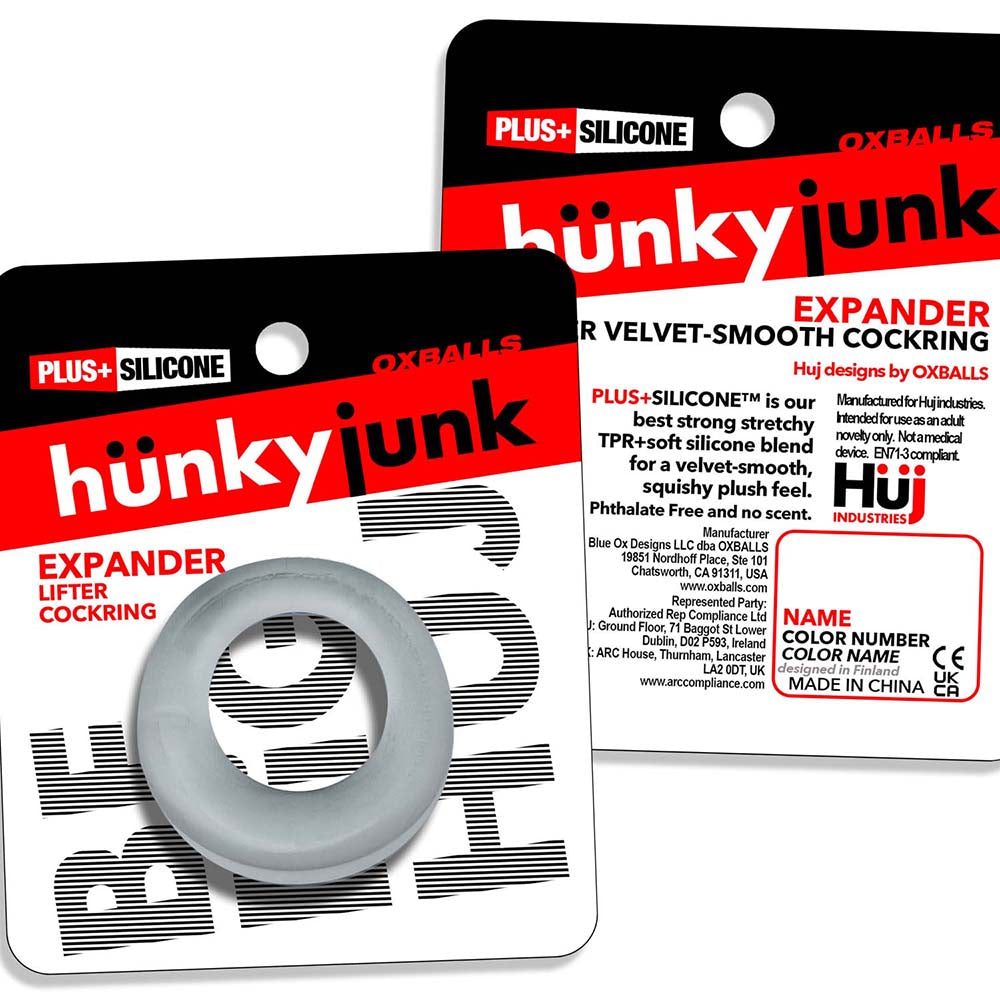 OXBALLS - HUNKYJUNK EXPANDER SLIMMER SCOOP STYLE COCKRING CLEAR STEAM