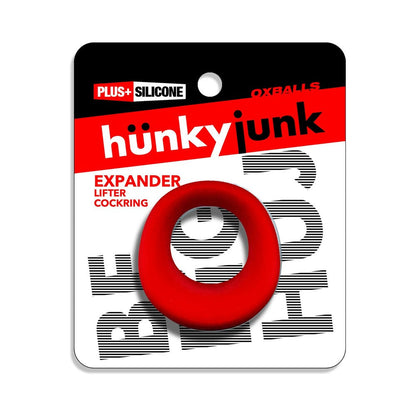 OXBALLS - HUNKYJUNK EXPANDER SLIMMER SCOOP STYLE COCKRING RED VELVET