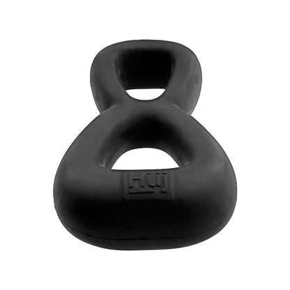 OXBALLS - HUNKYJUNK BOOMERANG DOUBLE-RING COCKRING & NUT-TUGGER BLACK FOG