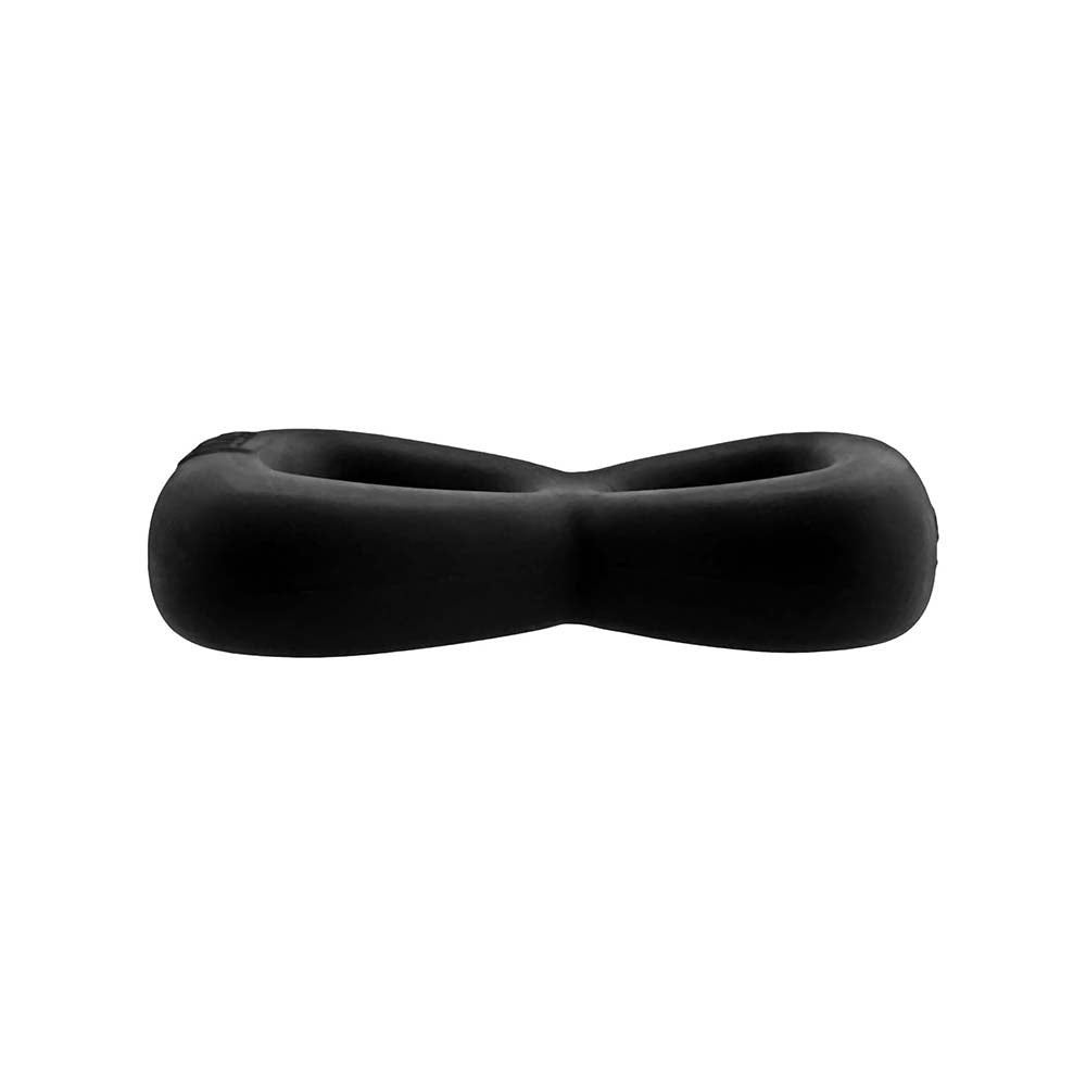 OXBALLS - HUNKYJUNK BOOMERANG DOUBLE-RING COCKRING & NUT-TUGGER BLACK FOG