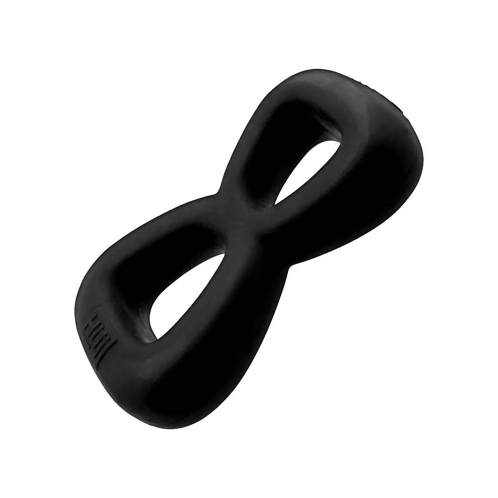 OXBALLS - HUNKYJUNK BOOMERANG DOUBLE-RING COCKRING & NUT-TUGGER BLACK FOG