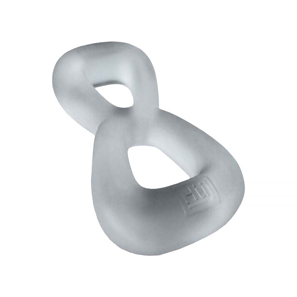 OXBALLS - HUNKYJUNK BOOMERANG DOUBLE-RING COCKRING & NUT-TUGGER CLEAR STEAM