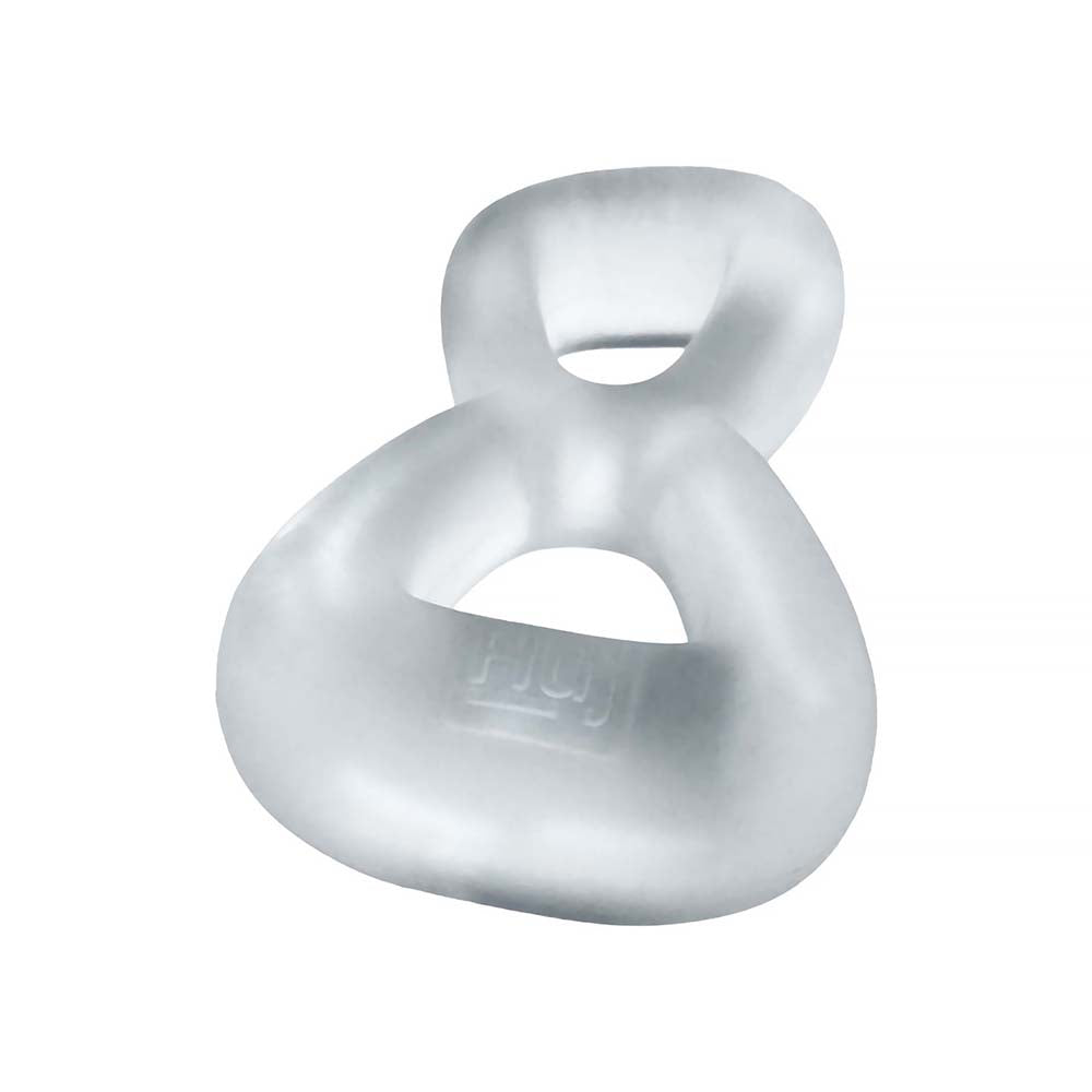 OXBALLS - HUNKYJUNK BOOMERANG DOUBLE-RING COCKRING & NUT-TUGGER CLEAR STEAM