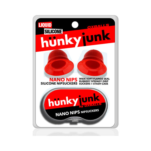 OXBALLS - HUNKYJUNK NANO NIPS "JUST THE TIP" NIPPLE-NUBS RED SILICONE
