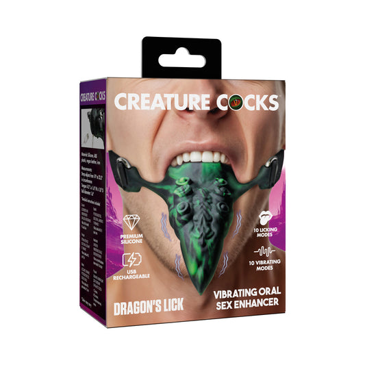 XR BRANDS - CREATURE COCKS DRAGON''S LICK VIBRATING ORAL ENHANCER