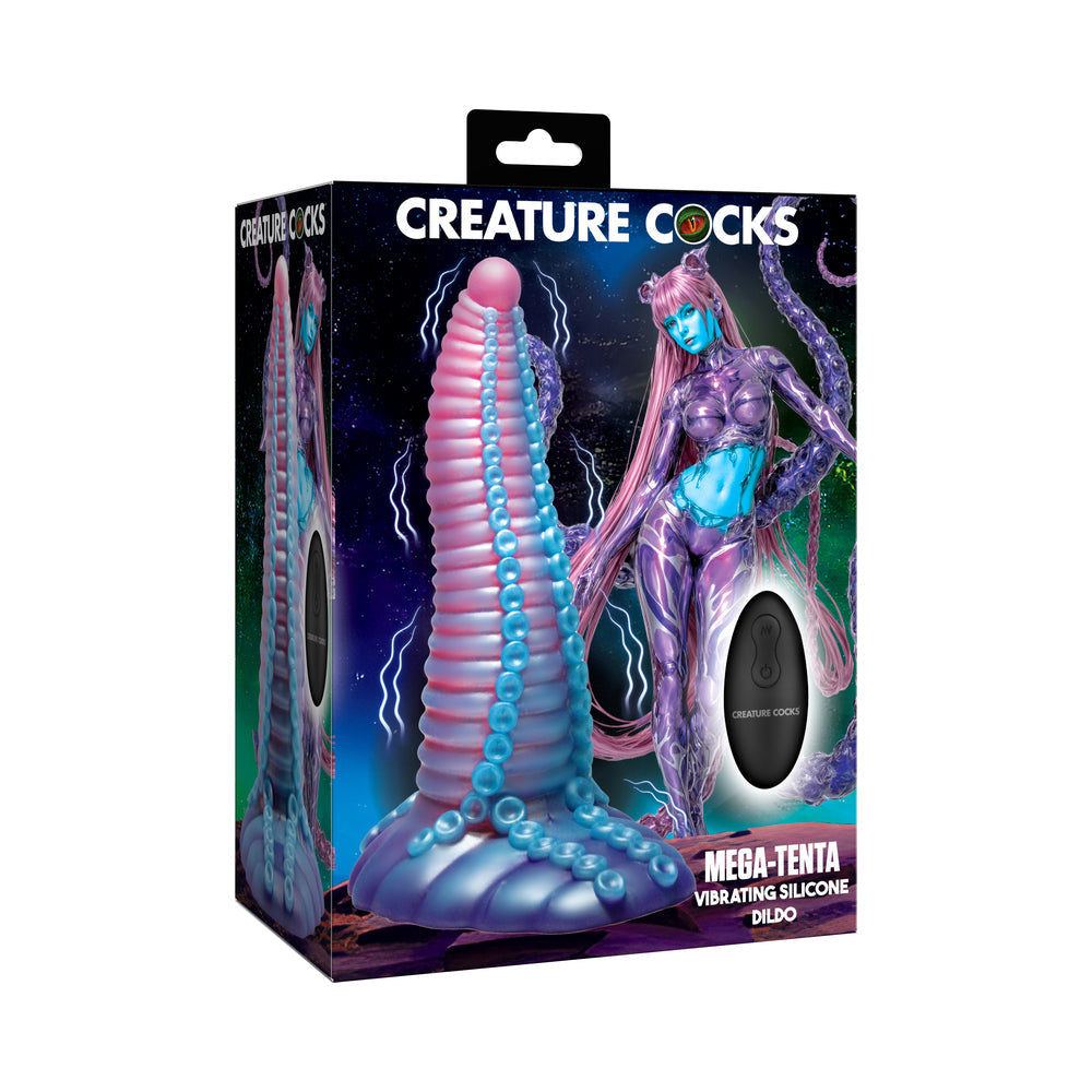 XR BRANDS - CREATURE COCKS MEGA-TENTA VIBRATING SILICONE DILDO