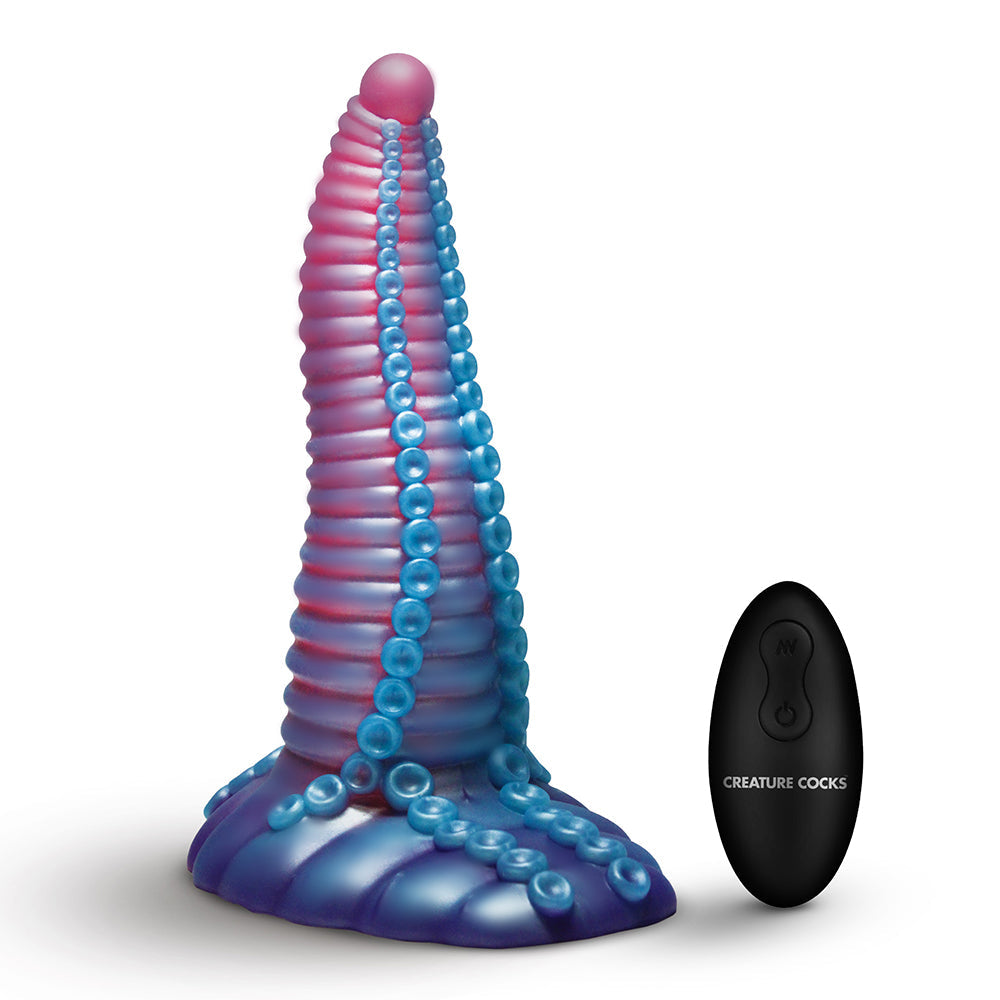 XR BRANDS - CREATURE COCKS MEGA-TENTA VIBRATING SILICONE DILDO