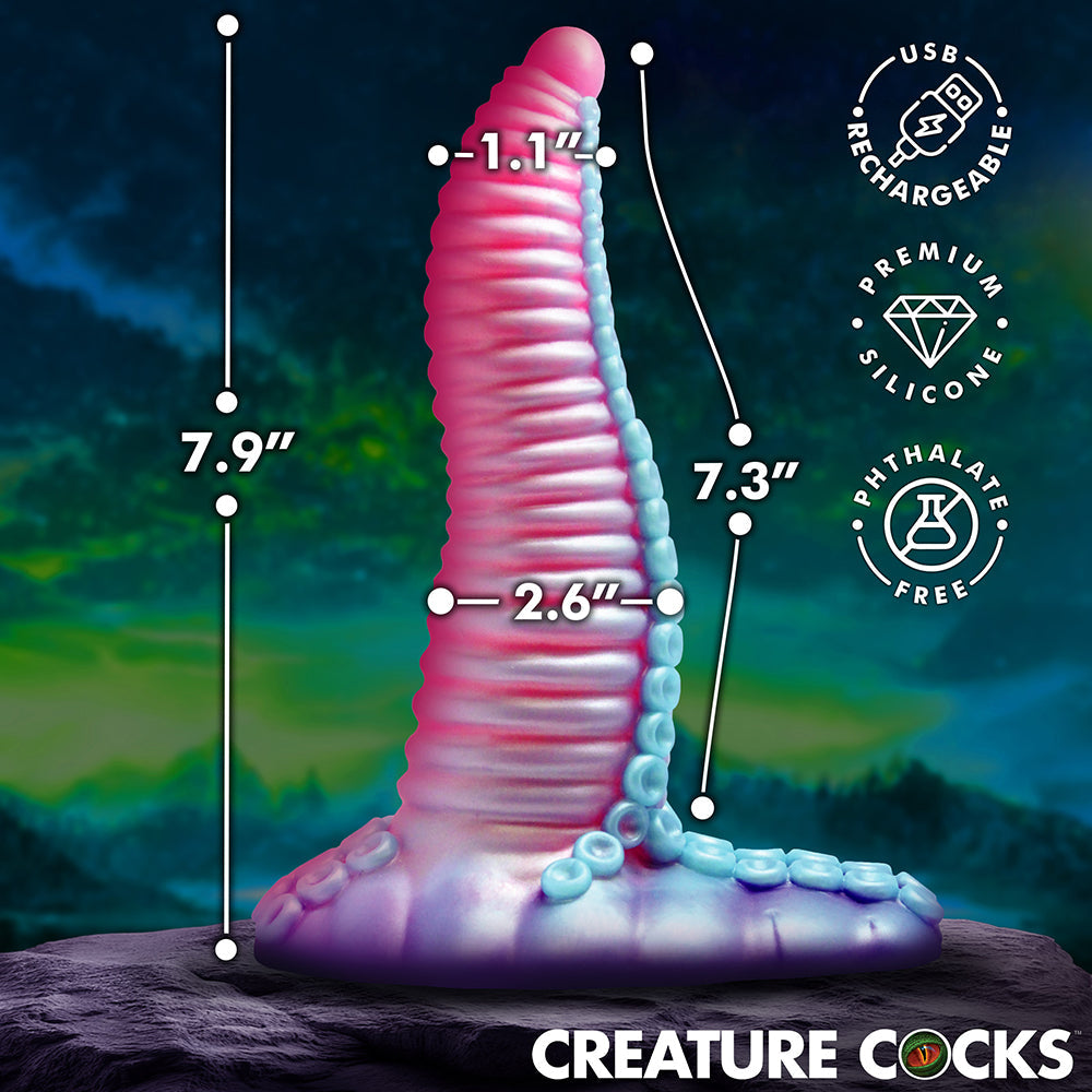 XR BRANDS - CREATURE COCKS MEGA-TENTA VIBRATING SILICONE DILDO