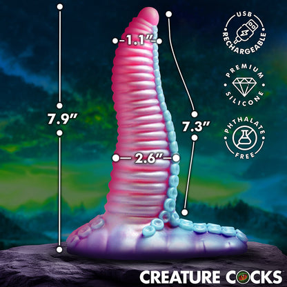 XR BRANDS - CREATURE COCKS MEGA-TENTA VIBRATING SILICONE DILDO