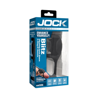 CURVE NOVELTIES - JOCK ENHANCERS BLITZ VIBRATING PENIS SLEEVE C-RING WITH REMOTE