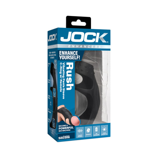 CURVE NOVELTIES - JOCK ENHANCERS RUSH VIBRATING PENIS SLEEVE C-RING WITH REMOTE