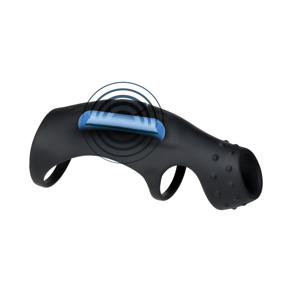 CURVE NOVELTIES - JOCK ENHANCERS RUSH VIBRATING PENIS SLEEVE C-RING WITH REMOTE