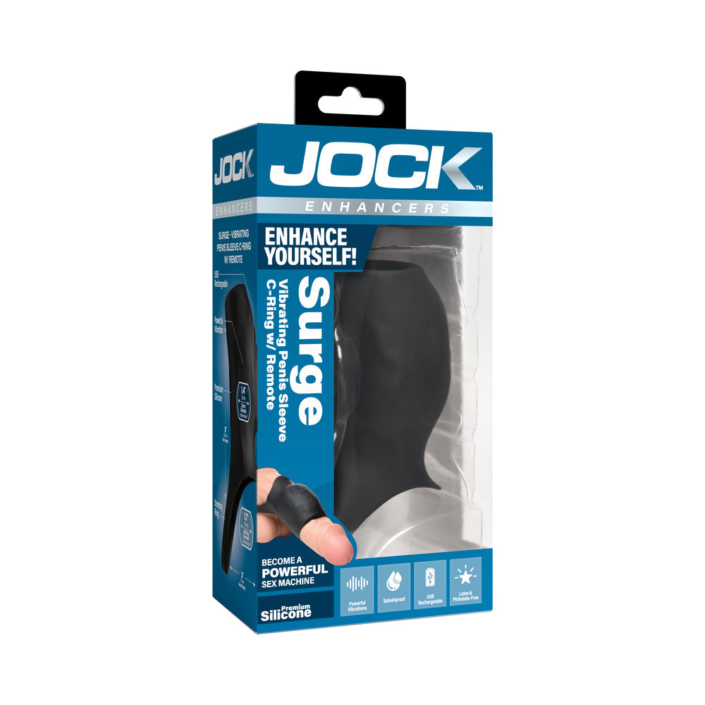 CURVE NOVELTIES - JOCK ENHANCERS SURGE VIBRATING PENIS SLEEVE C-RING WITH REMOTE