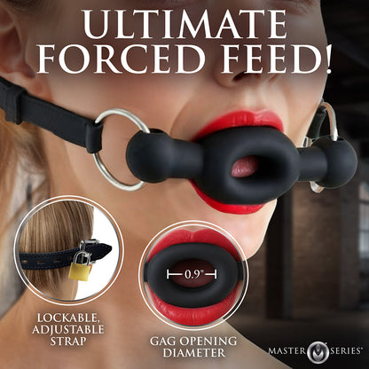XR BRANDS - MASTER SERIES FORCED SILICONE FEEDING GAG