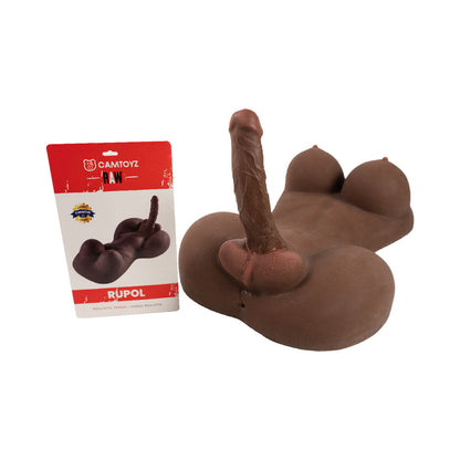 CAMTOYZ - RAW TORSO TRANSEXUAL RUPOL PIEL OSCURA CHOCOLATE