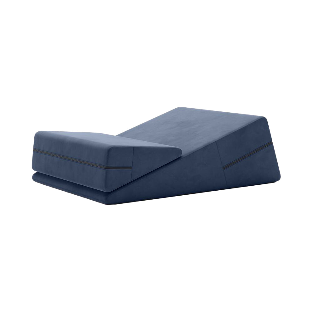 LIBERATOR - COMBO SEXUEL WEDGE & RAMP TAILLE ORIGINALE DÉCOR VELOURS BLEU