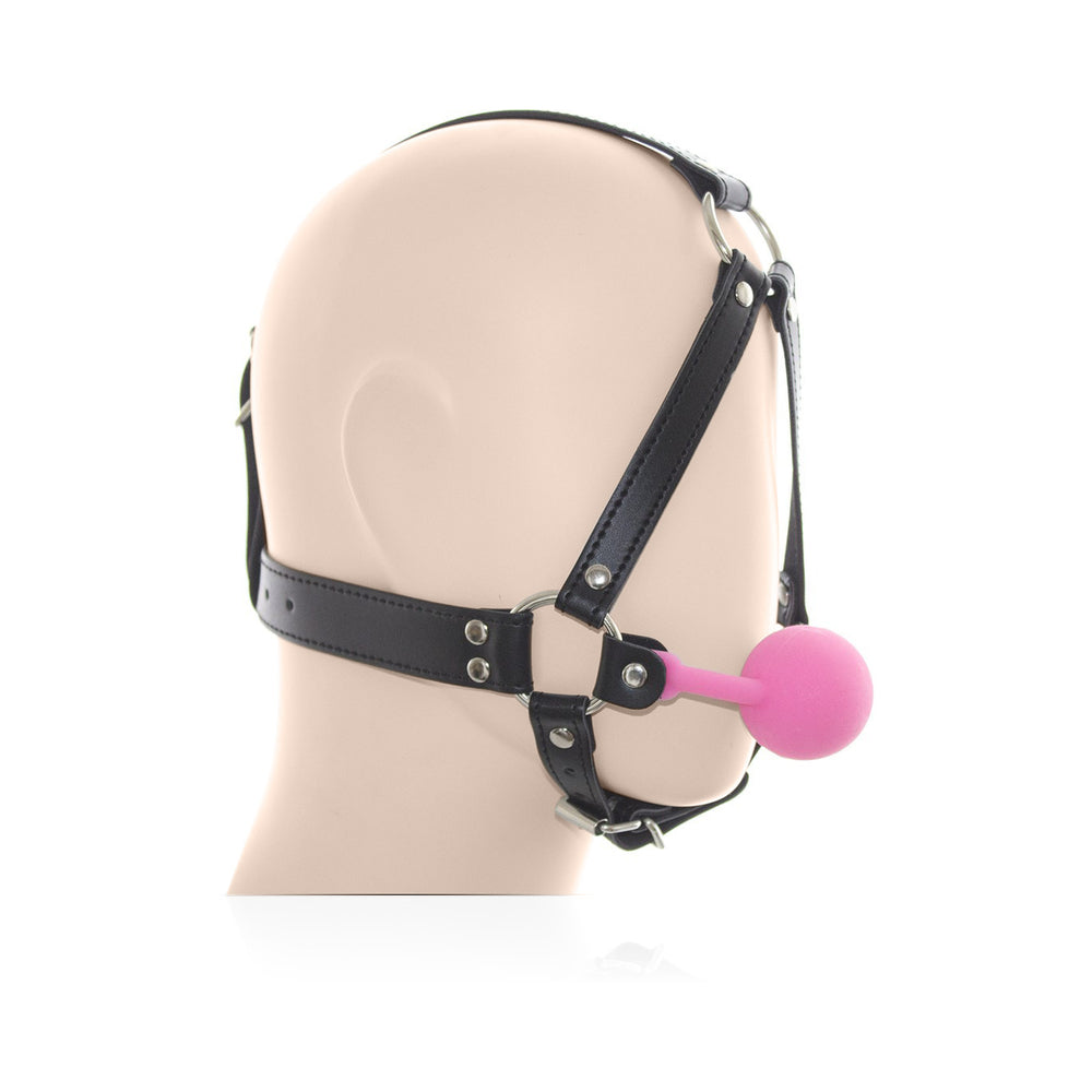 PLE''SUR - FACE HARNESS BALL GAG PINK