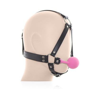 PLE''SUR - FACE HARNESS BALL GAG PINK