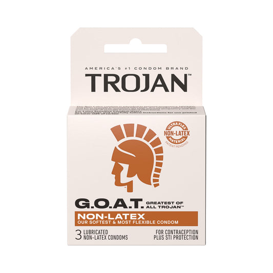 PARADISE MARKETING - TROJAN G.O.A.T NON-LATEX SILICONE LUBRICATED 3-PACK