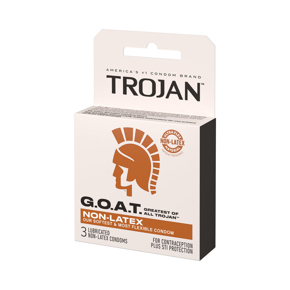 PARADISE MARKETING - TROJAN G.O.A.T NON-LATEX SILICONE LUBRICATED 3-PACK