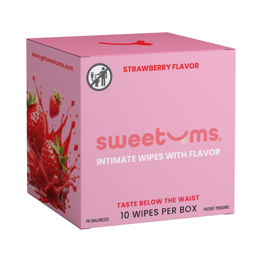 SWEETUMS - INTIMATE WIPES STRAWBERRY FLAVOR 10-PACK