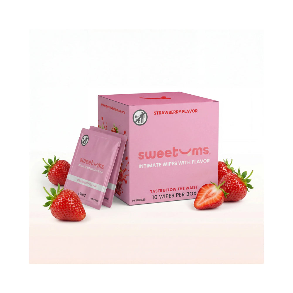 SWEETUMS - INTIMATE WIPES STRAWBERRY FLAVOR 10-PACK