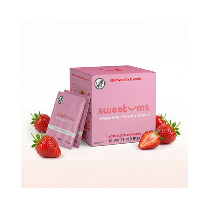 SWEETUMS - INTIMATE WIPES STRAWBERRY FLAVOR 10-PACK