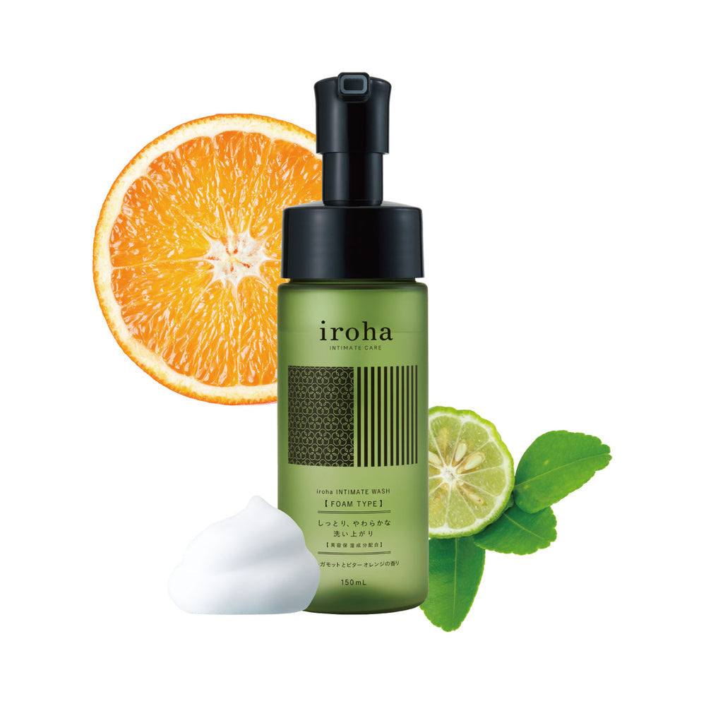 TENGA - IROHA INTIMATE WASH FOAM BERGAMOT AND BITTER ORANGE 5.07 OZ.