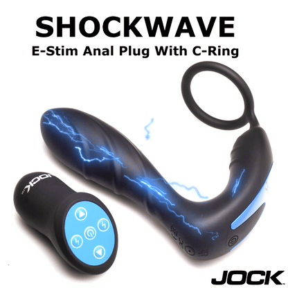 CURVE NOVELTIES - JOCK ELECTRO SHOCKWAVE E-STIM ANAL PLUG W/ C-RING