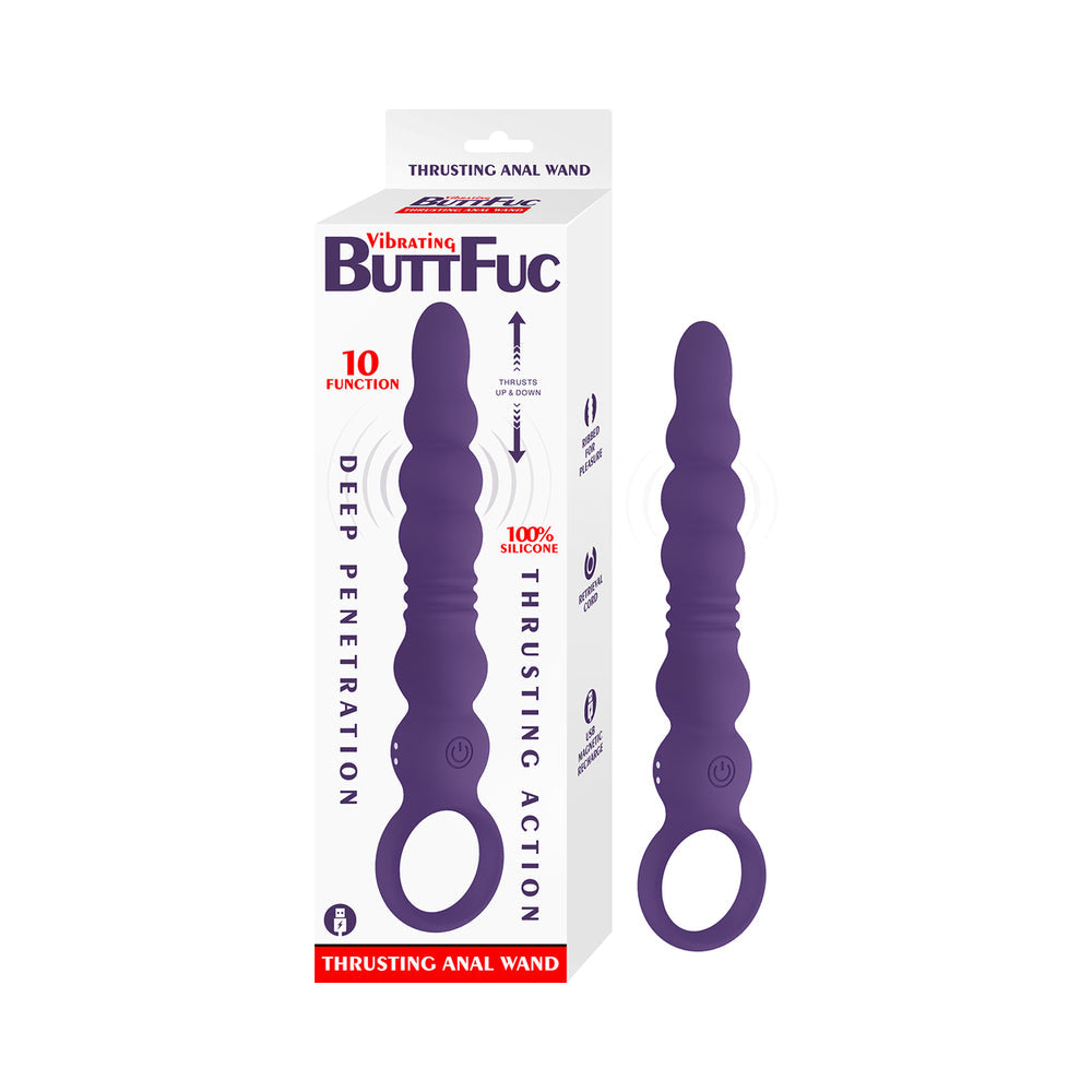 NASSTOYS - VIBRATING BUTTFUC THRUSTING ANAL WAND PURPLE