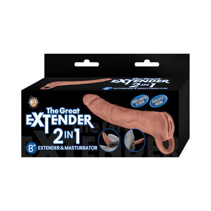 NASSTOYS - THE GREAT EXTENDER 2 IN 1 EXTENDER&MASTURBATOR 8IN BROWN