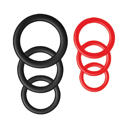 NASSTOYS - SILICONE RING 6 PACK RED&BLACK